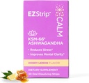Suplemen Tenang - Madu Lemon Flavor, 30 Count - Dissoling Calming Strips dengan Ashwagandha KSM 66 Bantuan Bantuan Stress Relief - Dibuat di Amerika Serikat, Gula dan Gluten- Bebas