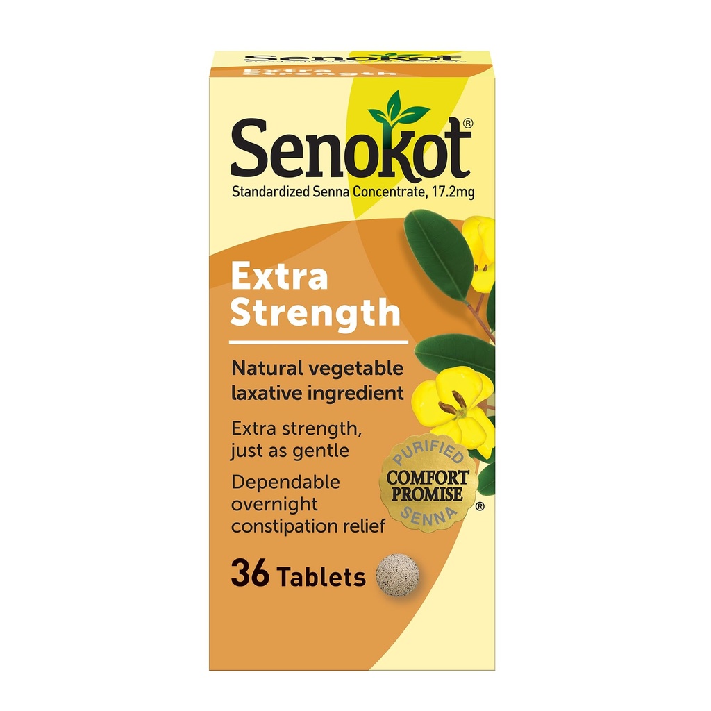 Senokot Ekstra Kekuatan Laxatif Natural Laxative Untuk Pertolongan Berlebihan Lembut Dalam Malam Constipation Occasional, 36 Cacah