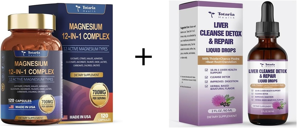 12 dalam 1 Magnesium Kompleks + Liver Cleanse Detox & Repair Cair