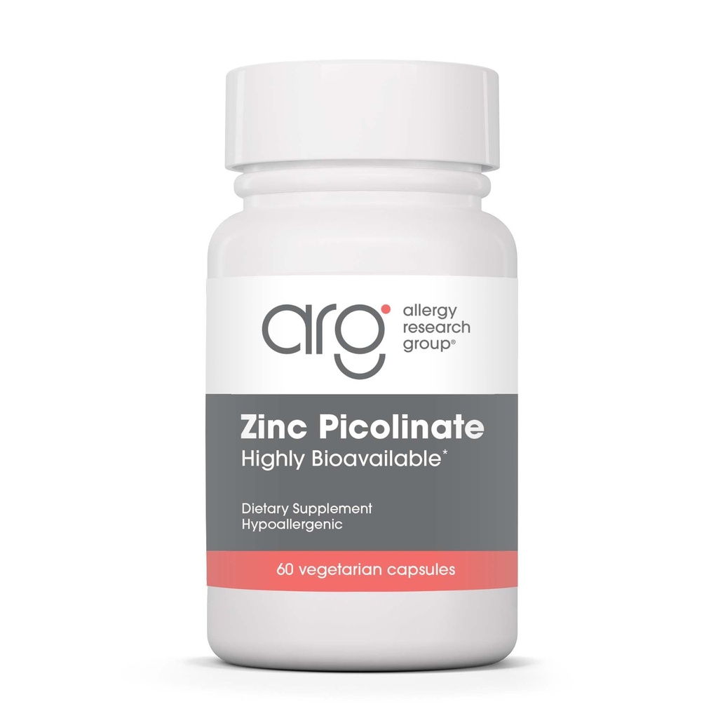 Kelompok Penelitian Alergi Zinc Picolinate Suplemen - Mendukung Respon Ammune Kesehatan Normal, Sangat Bioavable, Well- Absorbed, Hiperalergenic, Vegetarian Capsules - 60 Count