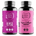 Happy Healthy Hippie Vegan Collagen Builder w / Hyaluronic Acid & Go with The Flow Hormone Balance for Women