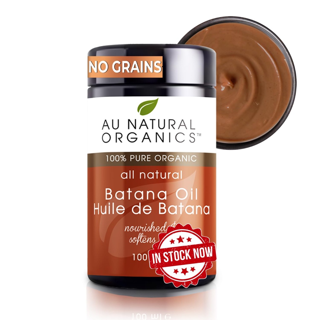 "Au Natural Organics Hair Styling Agent - Raw Batana Oil for Hair Growth, 100 ml, Netshes and Repair Damaged, Minimizes Hair Looss, Moisturizes Dry, Evenally Turns White to Brownish"