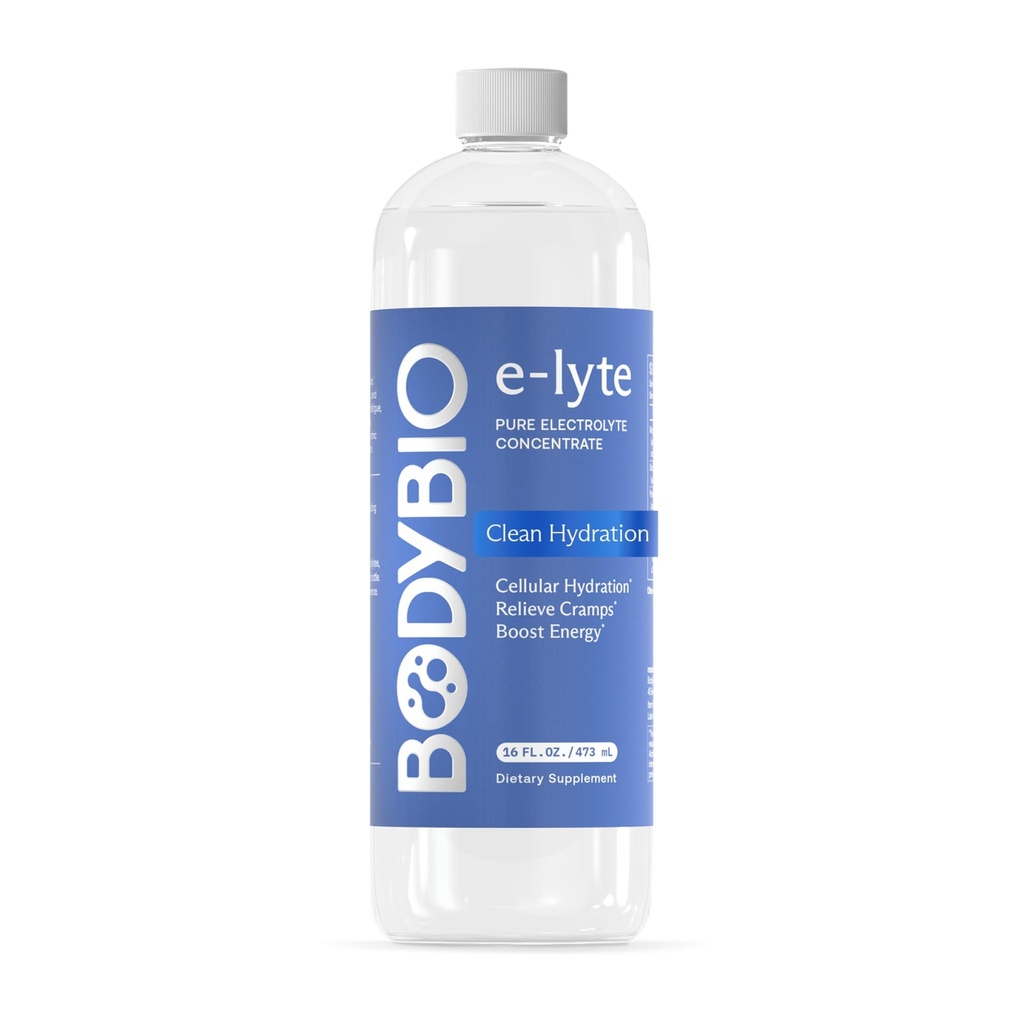 BodyBio e- Lyte - Liquid Electrolyte Konsentrasi untuk Hidration Bersih, Relief Energi & Cramp