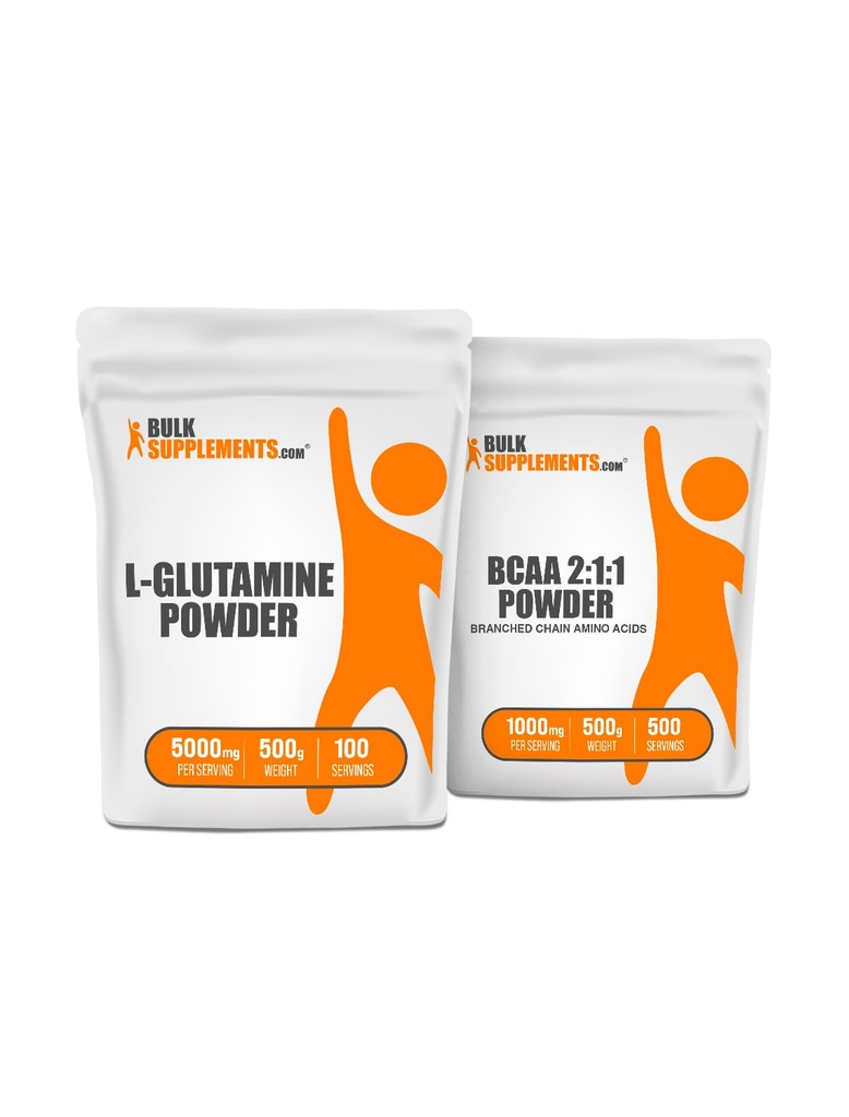 Suplemen BulkSuplemen L- Glutamine 500g + BCAA 2: 1: 1 500g Bundle