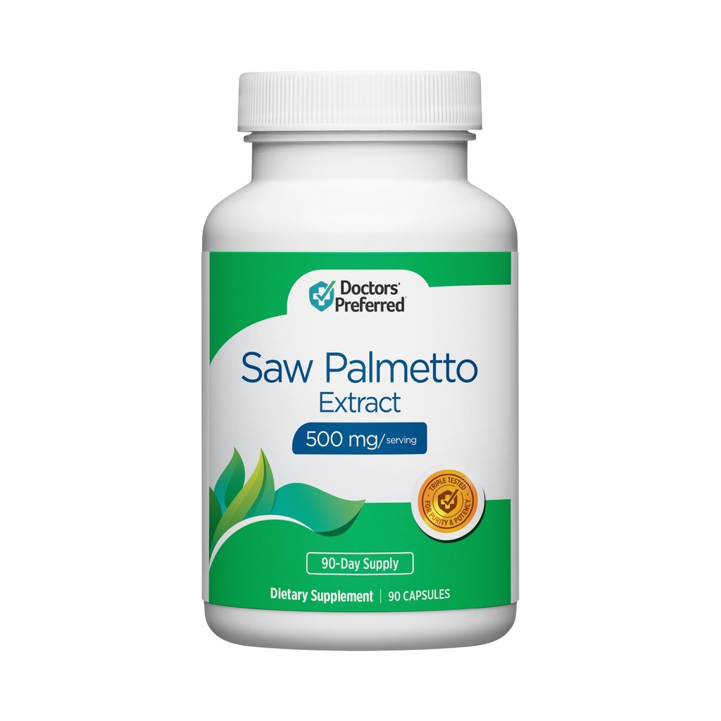 DOCTORS 'PRERED Saw Palmetto for Men and Women Extract Suplement - 500 mg / Serving 124; 90 Capsules