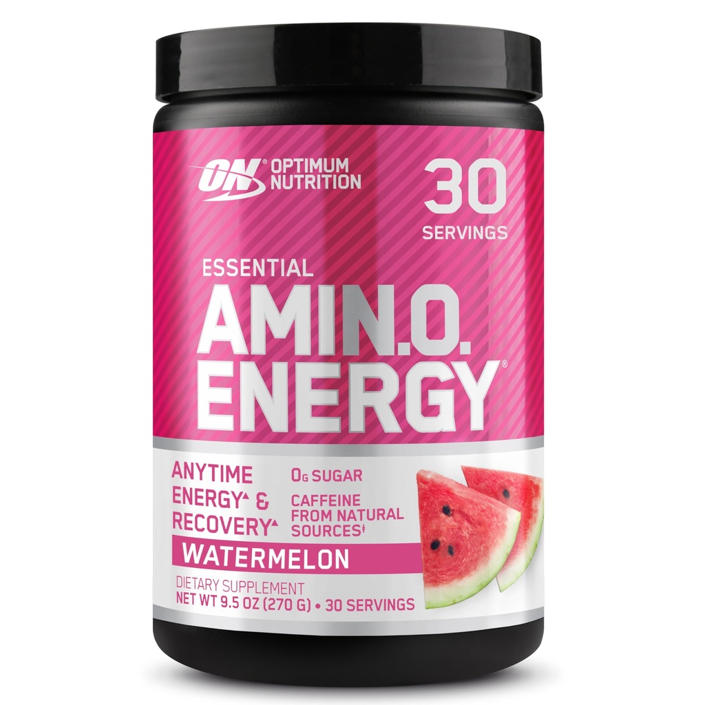 Optimum Nutrition Amino Energy - Pre Workout with Green Tea, BCAA, Acids, Keto Friendly, Green Coffee Extract, Energy Powder - Watermelon, 30 Servings (Packaging May Vary)
