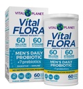 Planet Vital - Vital Flora Probiotic for Men, 60 Million CFU, 60 Diverse Strains, 7 Organic Prebiotik, Probiotic Stable Probiotic Men 's Shelf for Imune Dupport, Gas Relief, Digetical Health 60 Capsules