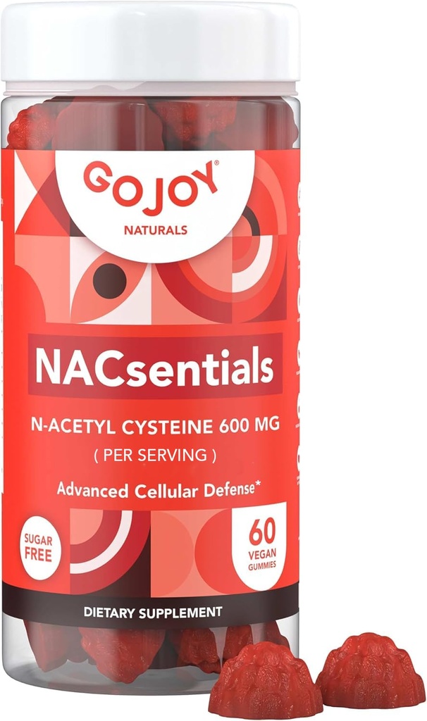 GOJOY NAKTIals 7 -in 1 NAC Gummies - Mendukung Glutathione, Liver & Antioksidant Wellness - N-Acetyl Cysteine dengan Vitamin C, ALA, Quercetin & Actaxanthin - Vegan, Sugar- Bebas