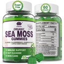 Sea Moss Gummies - Irish Sea Moss Gummies for Adulants & Kids - Advanced Superfood Seamoss Suplement with Organic Bladderwrack & Burdock Root Extract ACV for Daily Imune, Gut Cleanse, Vegan, 60 Counts