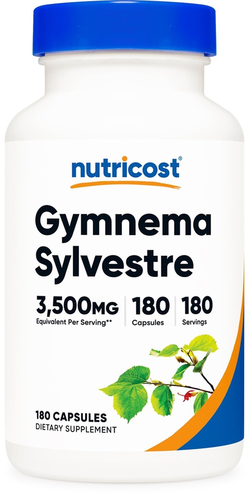Nutricost Gymnema Sylvestre 3.500mg (20: 1 Ekstrak) dari 175mg, 180 Capsules - Non-GMO, Gluten Bebas, dan Vegetarian Friendly