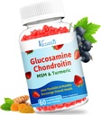 Tinggi Biovailable Glucosamin Chondroitin Gummies dengan Turmeric & MSM, Boswellia -Joint Support - Cartilage Dukung, Fleksibilitas & Kekuatan - 60 Gummies