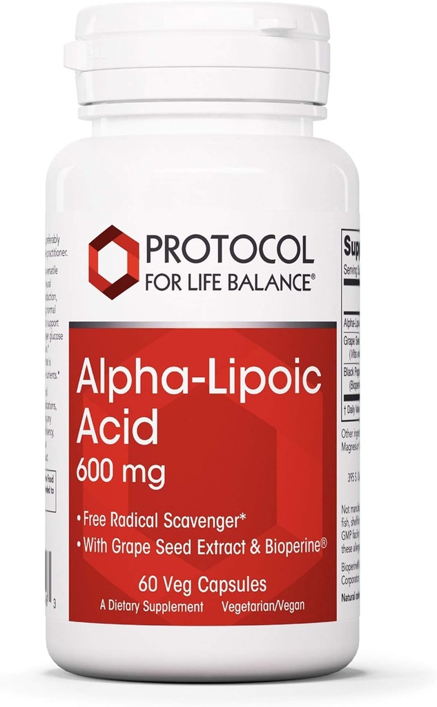 Protokol Alpha Lipoic Acid 600mg - Grape Seed Extract dan Bioperine - 60 Veg Caps