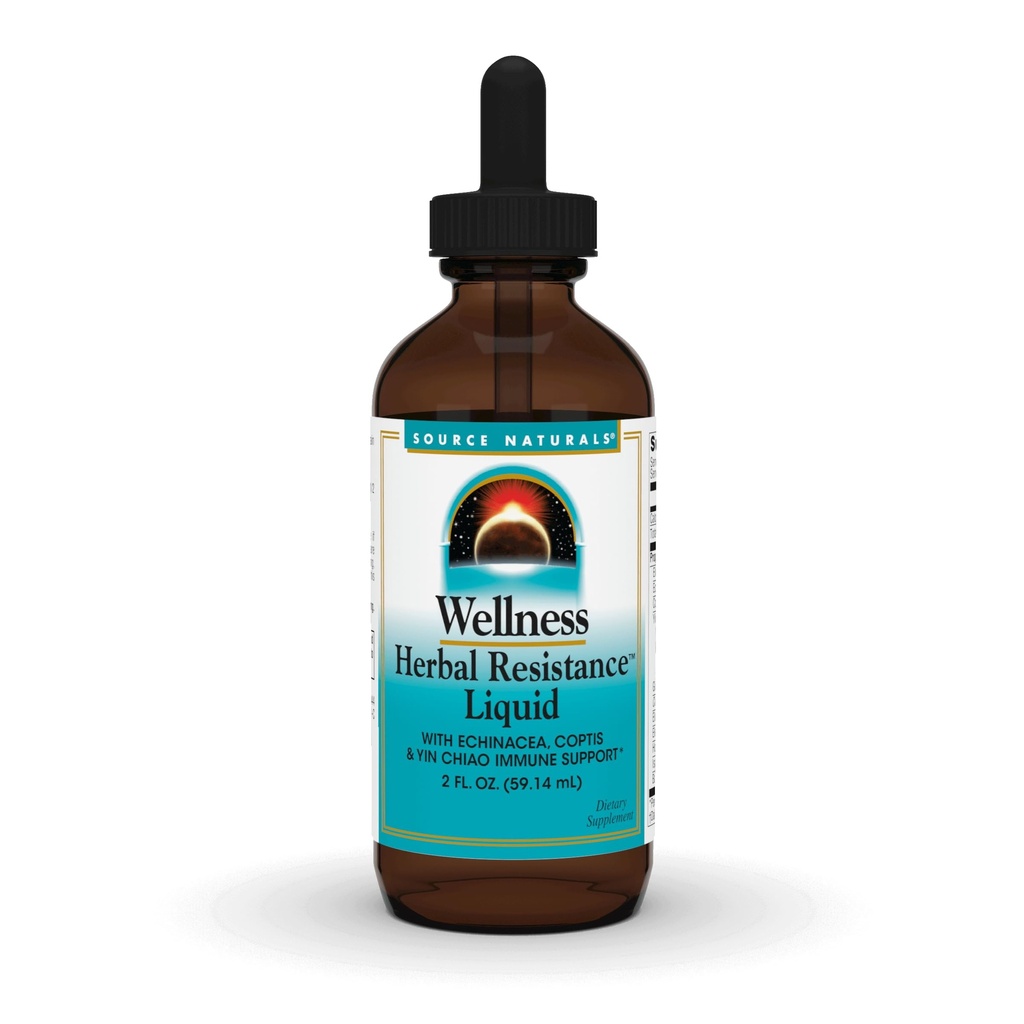 Sumber Wellness Herbal Resistance Liquid - dengan Echinacea, Coptis, dan Yin Chiao, Dukungan Imune * - 2 Fluid oz