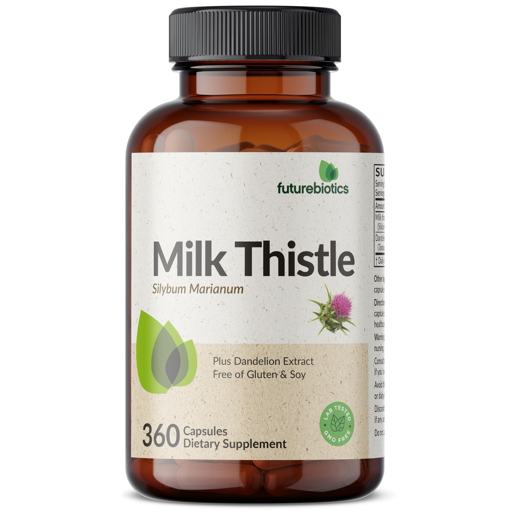 Futuregrant Milk Thistle Silymarin Marianum & Dandelion Root Liver Health Support, Detox, 360 Capsules