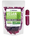 XPRS Nutra Ukuran 0 Kosong Capsules - 100 Cacah Katup Vegan Kosong - Pil Vegetarian - DIY Kasule Filling - Veggie Pill Caps untuk Do- It-Yourself (Purple Carrot)