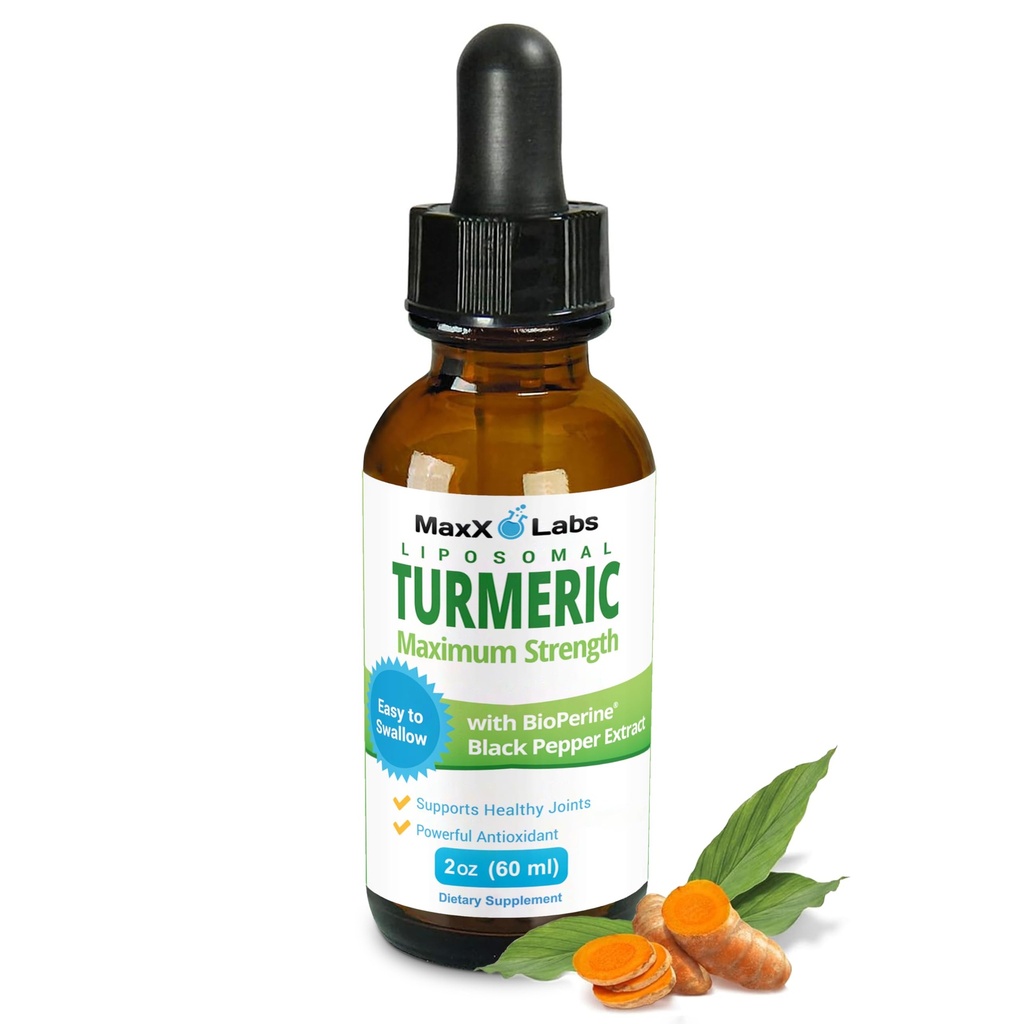 Suplemen Liquid Turmeric - Curcumin Turmeric dengan Ekstrak Pepper Hitam - Potency Tertinggi 800mg - Antioksidant - Tumeric Suplemen
