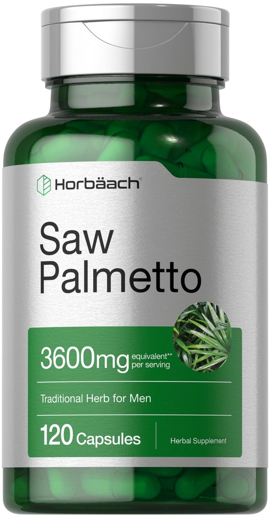 Horbäach Saw Palmetto Extract 124; 120 Capsules 126; None-GMO dan Gluten Free Formula 124; dari Saw Palmetto Berries