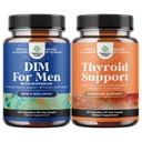 Bundle of DIM Supplement for Men with Panax Ginseng Bioperine Grapseed & Astragalus for Prostate Health and Herbal Thyroid Duplex with L Tyrosine, Bladderwrack, Selenium & Pure Ashwagandha
