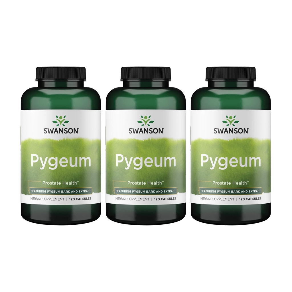 Swanson Pygeum - Herbal Tambahan Kesehatan Pria - (120 Kapsul Masing-masing, 400 mg) 3 Pack
