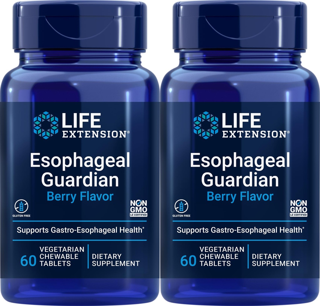Hidup Ekstensi Esophageal Guardian, 60 Vegetarian Tablet Chewable (Paket 2)