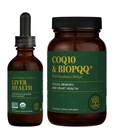 Global Healing Center - Liver Health & CoQ10 & BioPQQ dengan Shilajit Kit - Liquid Drops for Healthy Blood Flow, Vein Circulation & Advanced Heart, Brain Support for Concentration & Focus