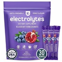 Kippi Electrolytes Powder Pawder - Blueberry Paxements 30 - Tidak ada Suplemen Gula Hidration dengan Potasium, Magnesium, Sodium - Keto, Vegan, Fatring- Friendly, Paket Hidration Zero Calorie