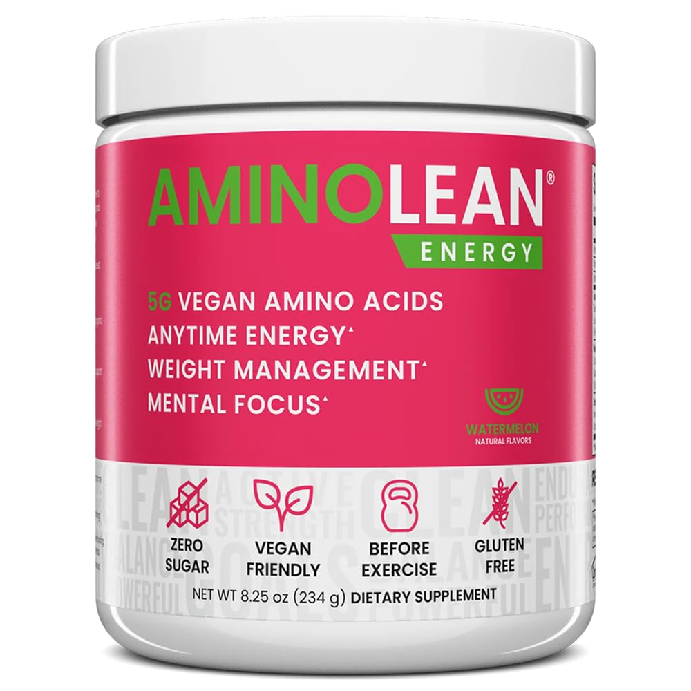Powder Pre Workout RSP Nutrition AminoLean, Amino Energy & Weight Management with BCAA Amino Acids & Natural Caffeine, Pretraining Boost for Men & Women, 30 Serv