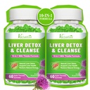 Liver Cleanse Detox Repair Gummies, Milk Thistle Gummies with Artichoke, Dandelion for Liver Support, Vegan & Non- GMO, Glatin- Free, Apple Flavor 120ct