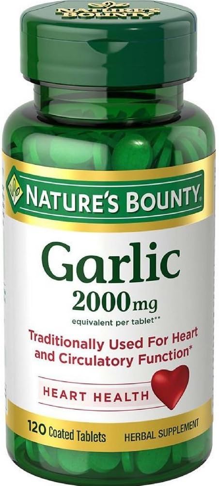 Nature 's Bounty, (5 Pack) Bawang putih, 2.000 mg, 120 tablet berlapis