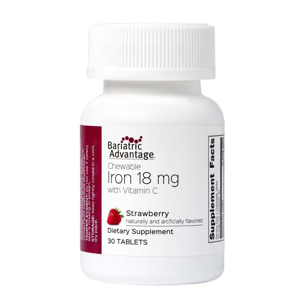 Baritric Advices Iron 18 mg dengan Vitamin C Chewable - Strawberry - 30 tablet