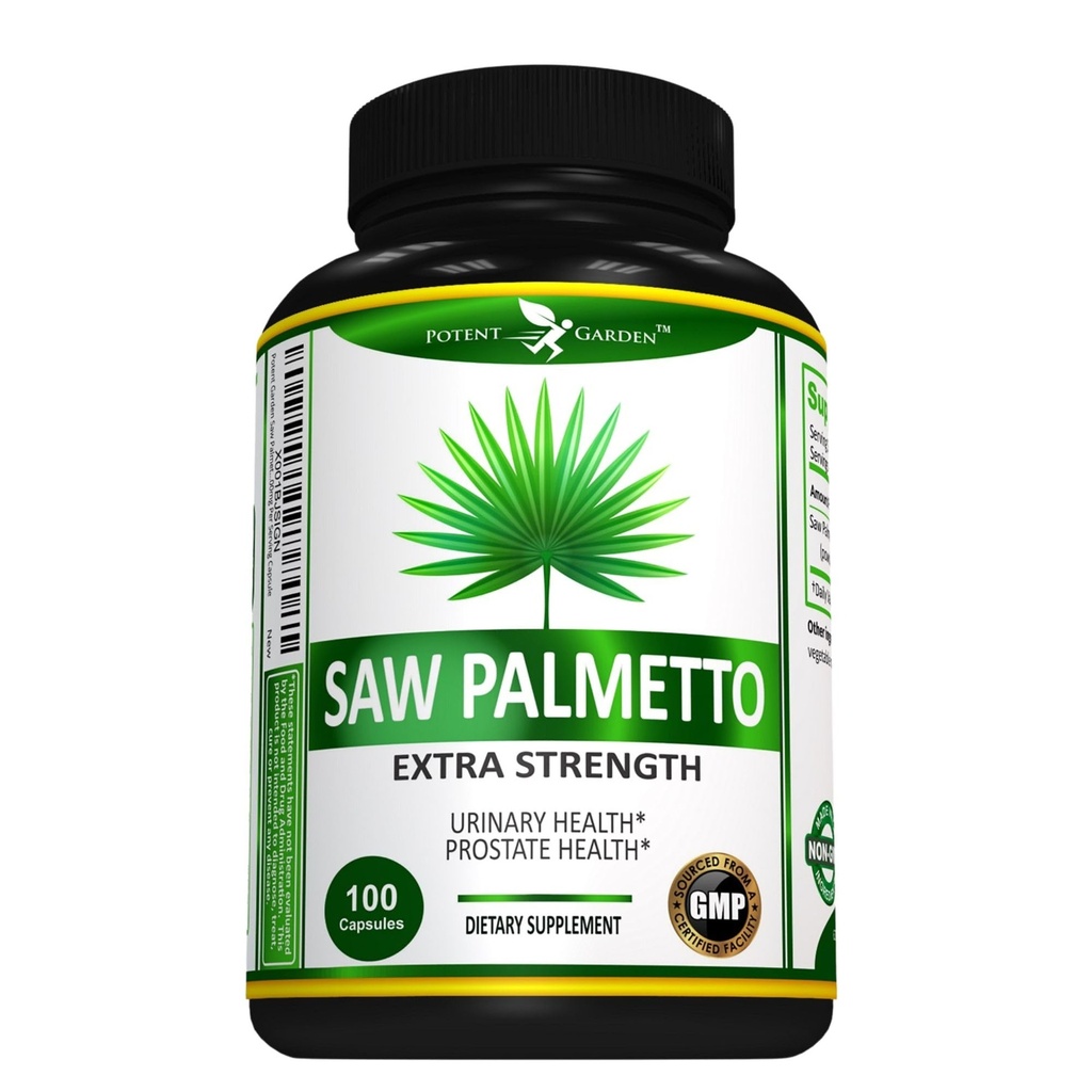 Enable Garden Saw Palmetto 500 mg - Prostate Suplemen untuk Pria - Mendukung Frekuensi Pembuangan Sehat & Flow - Non GMO, 100 Saw Palmetto Capsules