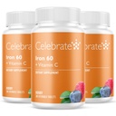 Merayakan Vitamin Iron Suplemen Vitamin dengan 60mg Iron & Vitamin C - Berry Chewables untuk Bariatric Patient, Gastric Bypass & Sleeve Gastrectomy Support - 30 Tablets for Posting-Bedah Kesehatan Maintenance