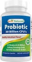 10 Selir Probiom Terbaik & 30 Milyar CFU Intestinal Flora, 60 Veggie Capsules (60 Count (Paket 1))
