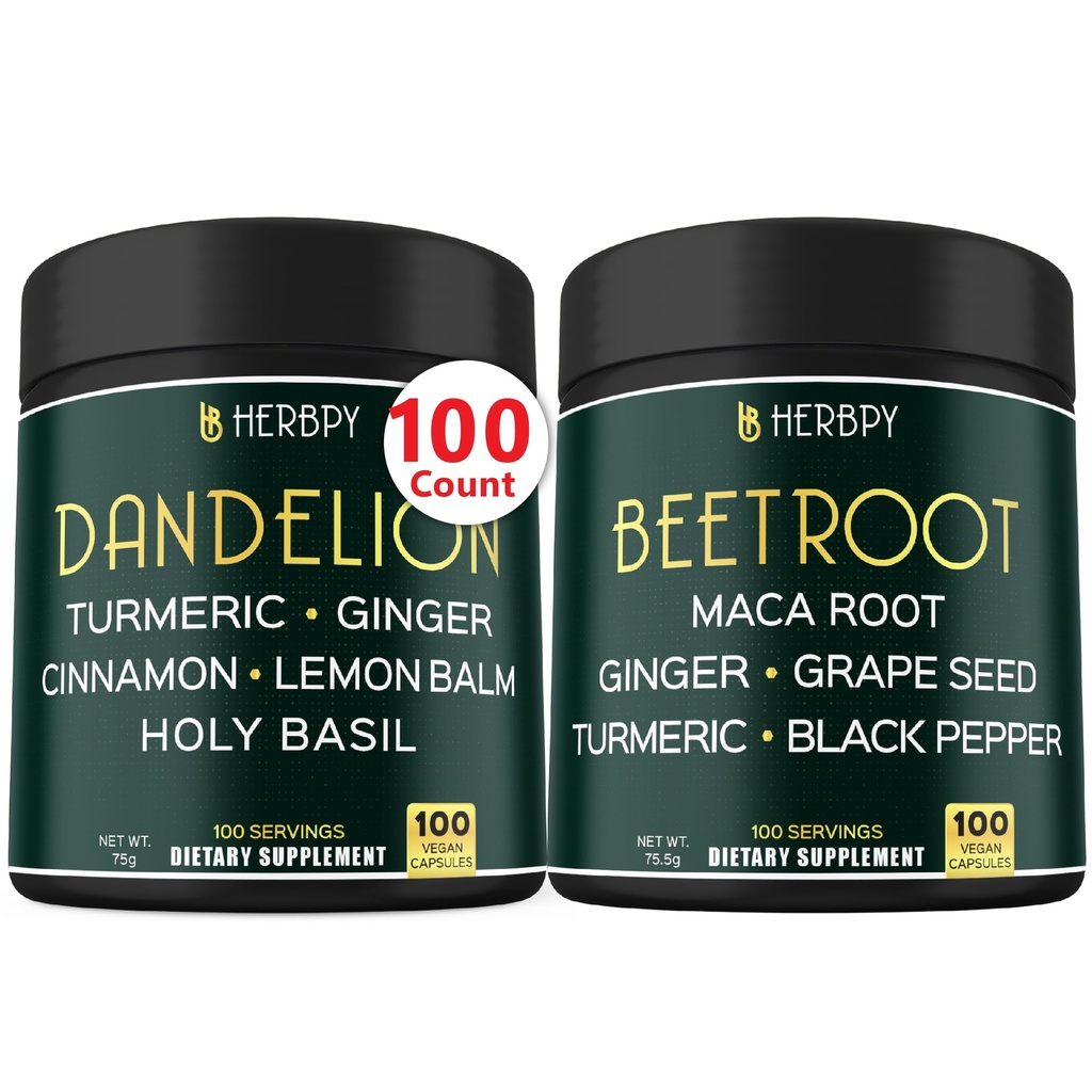 Bundle 6in1 Dandelion Supplement & 6in1 Beet Root Capsules - Dukung Digetsy, Imune and Heart Health