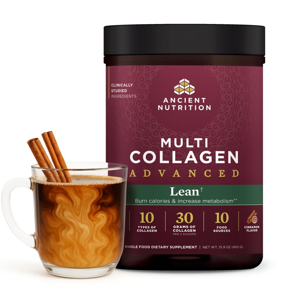 Nutres kuno Lanjutan Hydrolyzed Collagen Peptides Powder Lean dengan Progories dan Vitamin C, Cinnamon, untuk Perempuan & Pria, Mendukung Manajemen Berat & Bangunan Otot, 25 Servis