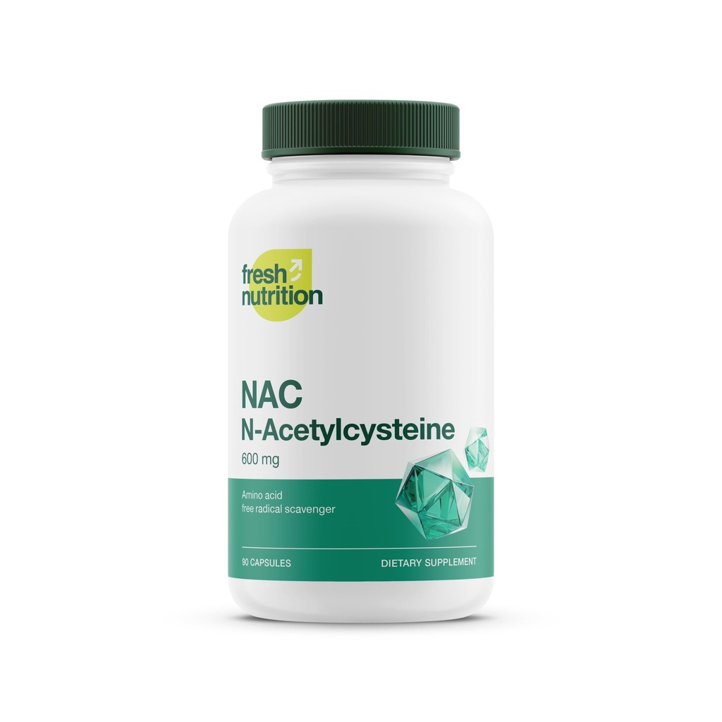 Tambahan NAC - N Acetyl Cysteine - Tinggi Dosage 600mg - Acids Amino - Vegan Friendly - Pure NAC Powder - 90 Kapsul