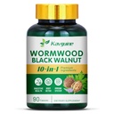 10 dalam 1 Wormwood Capsules - 90 Capsules Suplement, Black Walnut Hulls, Cloves, Black Pepper, Turmeric Curcumin Root, Peppermint Leaf, Supports Cut Health & Digetical Balance