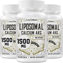 Lipomal Calcium AKG Suplemen 1500 MG (Alpha-Keglutaric Acid), Penyerapan Tinggi, Lebih Efektif dari AAKG, Ca AKG untuk Umur Panjang, Pertahanan Umur, Energi Sel, Fungsi Metabolik, 180 Softgels