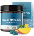 HERBAMAMA Hyaluronic Acid Gummies - 250mg Pure Hyaluronic Acid for Hair, Skin & Nails Dukungan - Vegan, Non-GMO Skin Elasticity Suplemen - 60 Pectin- berbasis Mango - Flavored Chews