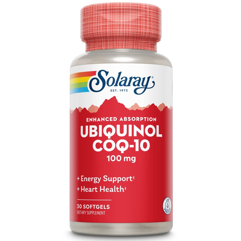 Softgels Ubiquinol CoQ-10 100mg Enhanced Absorpsi - Ubiquinol CoQ10 Sufelet untuk Pria & Women, Koenzim Q10- 30 Softgels