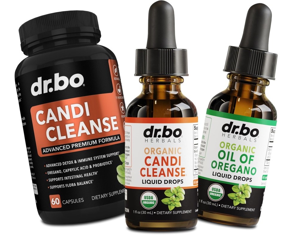 Candi Cleanse & Oregano Oil Drops - Oil Organik dari Oregano Drops Liquid & Black Walnut Wormwood - Ekstra Kekuatan Overgrowth Salvax, Natural Oral Gut Detox Suplemen Kesehatan Capsules
