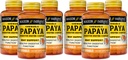 Mashon Natural Papaya Digetical Enzyme Complex - Healthy Digetical Fungsi, Promotes Absorpsi Nutrient, Peach Flavor, 100 Chewables (Paket 6)