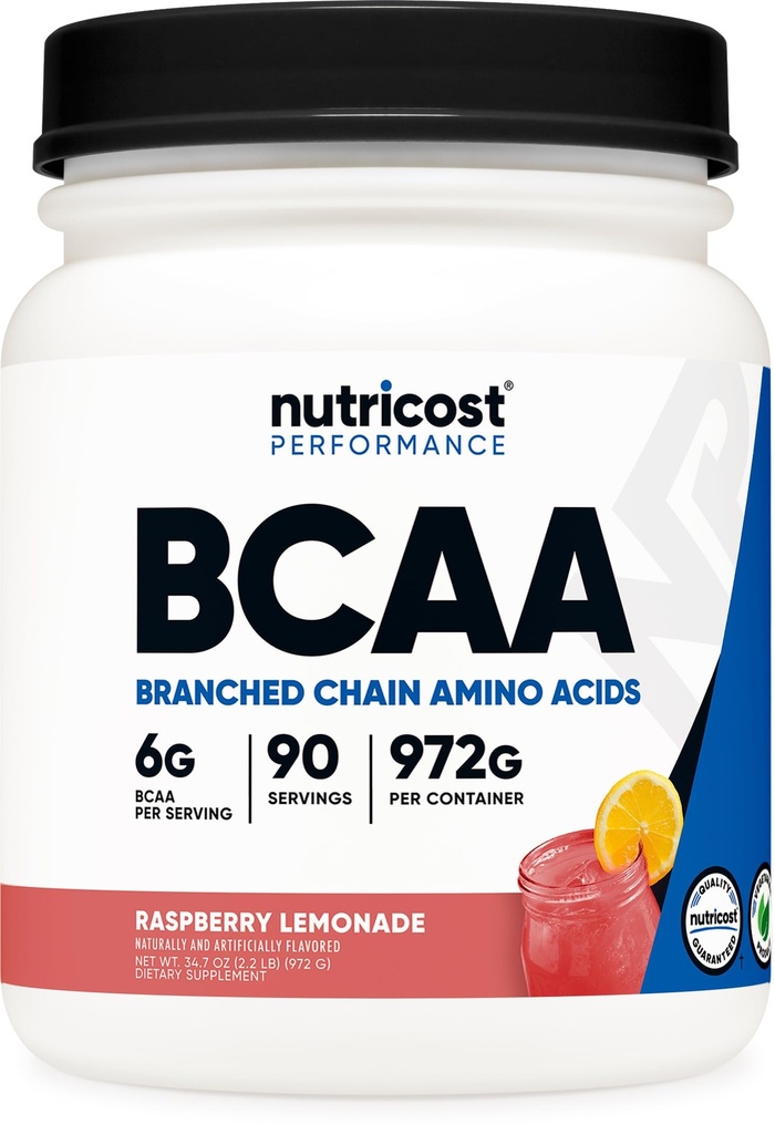 Nutricost BCAA Powder 2: 1 (Raspberry Lemonade, 90 Hamba)