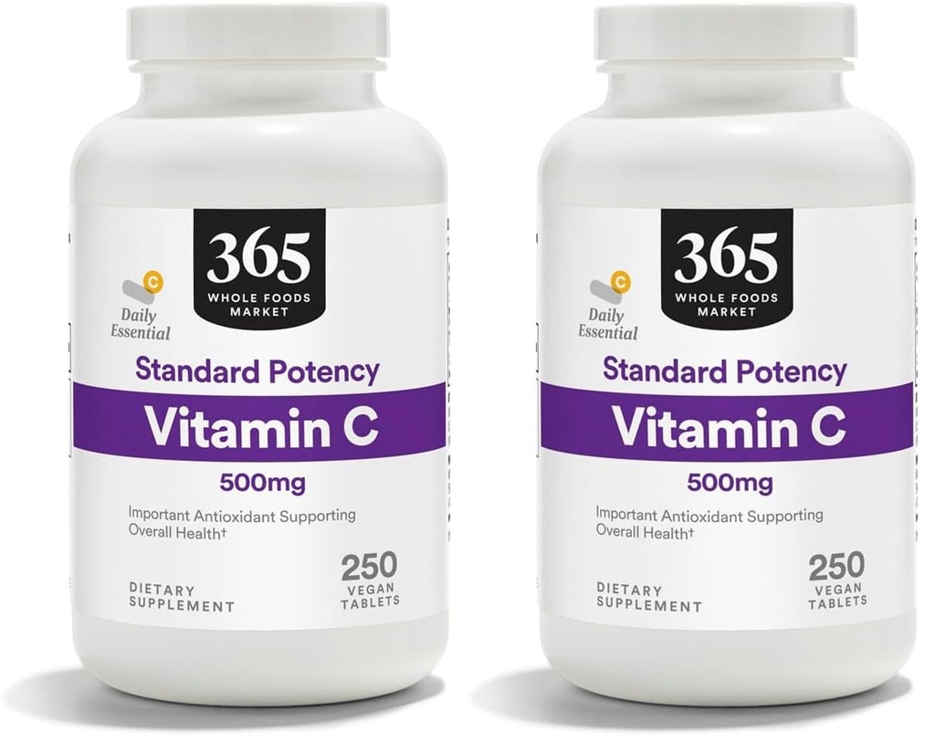 365 oleh Whole Foods Market, Vitamin C 500Mg, 250 Tablet (Paket 2)