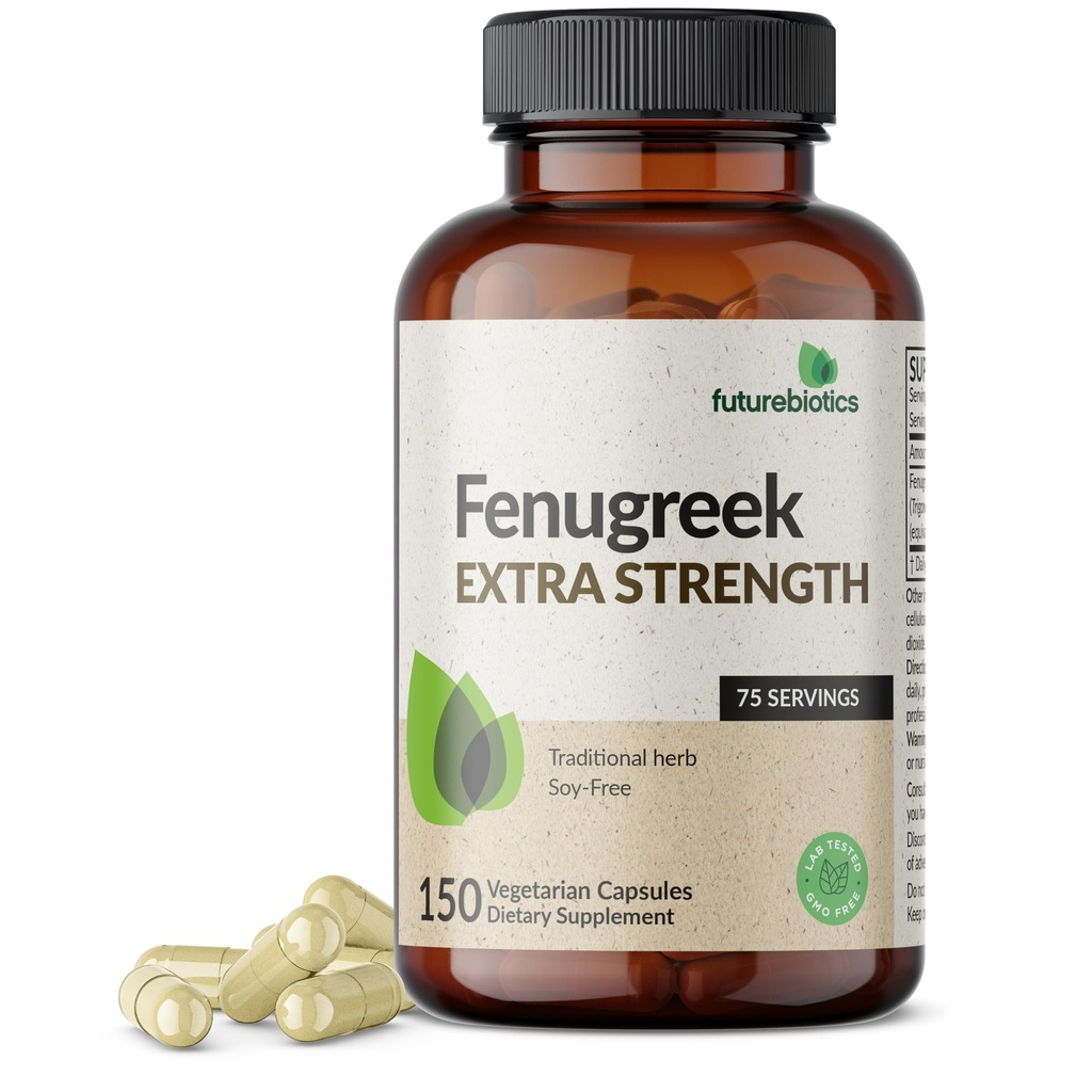 Futuregrant Fenugreek Extra Energy Supports Overall Good Health & Well- Being, Non-GMO, 150 Vegetarian Capsules