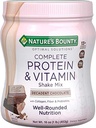 Lengkap Protein & Vitamin Shake Mix oleh Solusi Optimal Nature, Berisi Vitamin C untuk Kesehatan Kebal, Decadent Chocolate Flavor, 1 pon