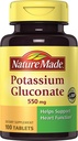 Nature Made Potasium Gluconate 550 mg, Dietary Suplement for Heart Health Support, 100 Count (Paket 3)
