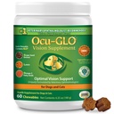 Tambahan Senior Ocu- GLO Cat & Dog untuk Dukungan Mata - Suplemen Visioner Vitamin Terchewable untuk Perawatan Pets Besar dan Kecil dengan Lutein, Omega- 3 Acids Gendut, Ekstrak Benih Grape & Antioksidan