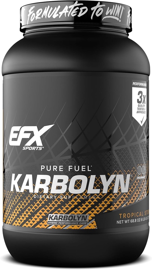 EFX Sports Karbolyn Fuel 124; Fast-absorbing Carbohydrate Powder 124; Carb Load, Substained Energy, Quick Recovery 124; Stimulant Free 124; 37 Servings (Tropical Storm)