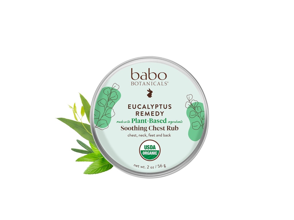 Babo Botanicals Eucalyptus Remething Chest Gosok - USDA Organic - lega dengan eucalyptus, lavender & rosMary minyak esensial - dibuat tanpa Campor atau Petroleum - Untuk usia 3 +